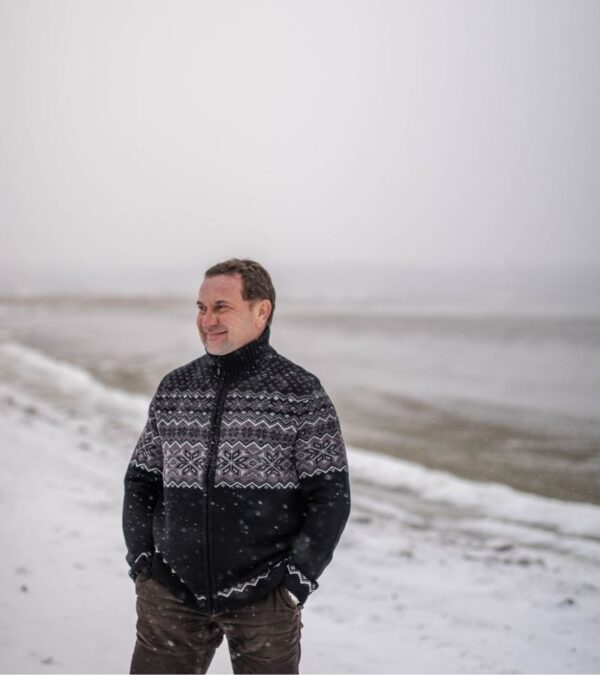 Black Fair Isle Cardigan - Image 4