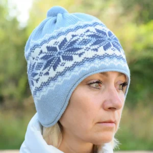 Blue Scandinavian Woolen winter Hat