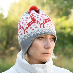 Red winter Hat with Ear Flops