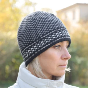 Black & Gray Woolen Hat