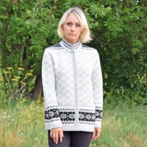 Light Gray  Scandinavian cardigan High-neck