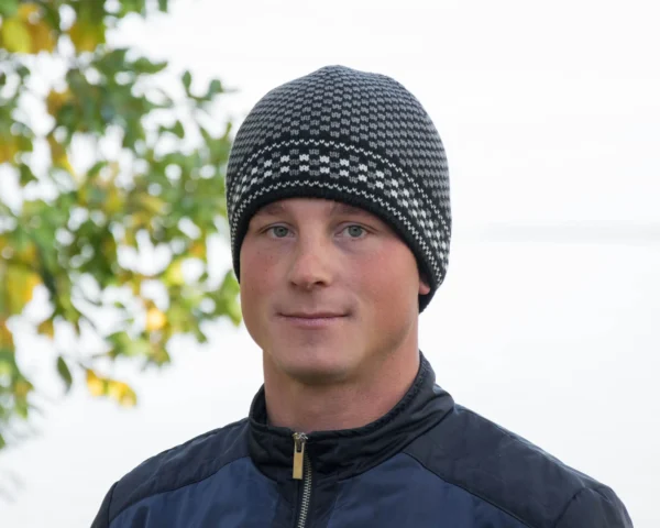 Black & Gray Woolen Hat - Image 2