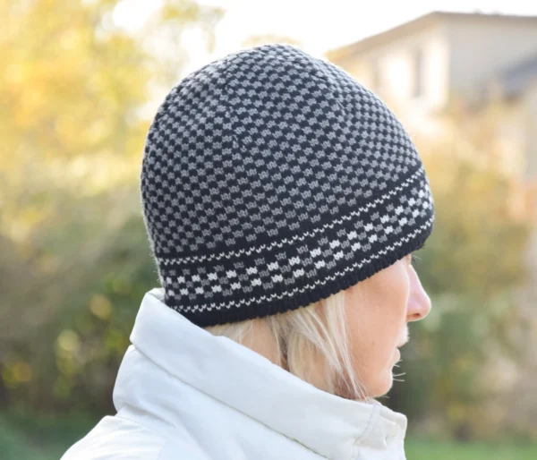 Black & Gray Woolen Hat - Image 3