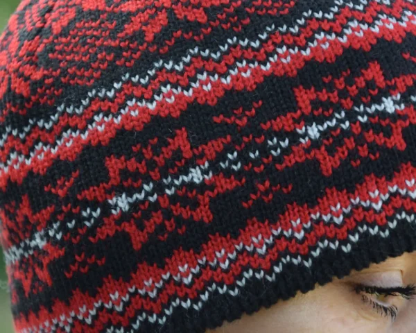 Red  Woolen Hat with selbu stars - Image 3