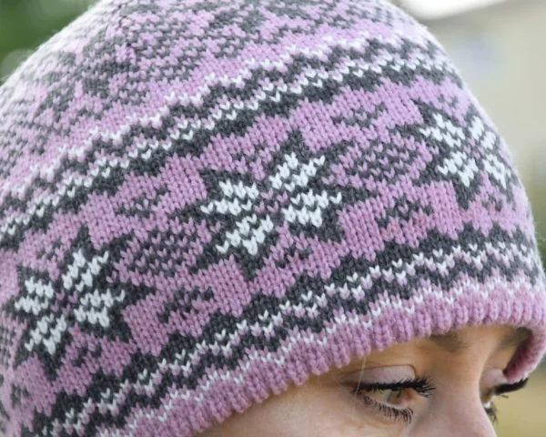 Pink Woolen Hat with selbu stars - Image 3